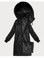 Rovné plus size sako s ozdobným prešívaním S'West black (B8395-1) Rovné plus size sako s ozdobným prešívaním S'West black (B8395-1)