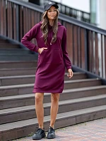 Večerné šaty s kapucňou bordové (523)