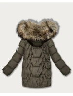 Dámská zimní bunda v barvě khaki s kapucí Goodlookin model 21787474 - HAPPY HOUSE