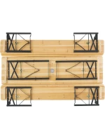 PIKNIKOVÁ BAROVÁ SÚPRAVA DREVENÝ STÔL A 2 LAVICE SO SKLOPNÝMI OPERADLAMI