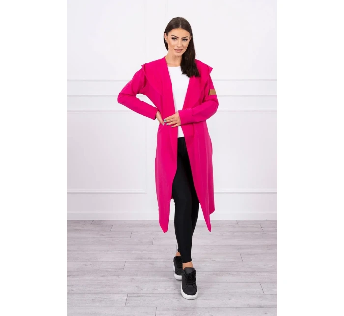 Dlouhá pláštěnka s kapucí fuchsiová
