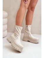 Botki Na Masywnej Platformie Jasnobeżowe Florinara Botki Na Masywnej Platformie Jasnobeżowe Florinara