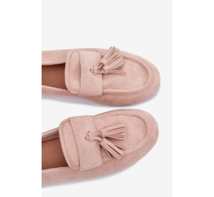 Dámské mokasíny ploché s třásněmi světle růžové Marilisse