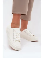 Dámske zateplené nízke tenisky Big Star - biele Dámske zateplené nízke tenisky Big Star - biele