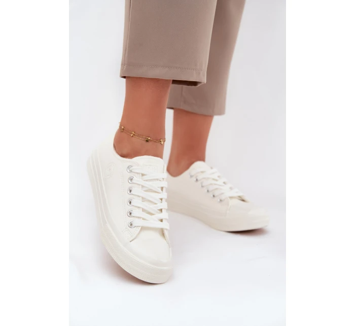 Dámske zateplené nízke tenisky Big Star - biele Dámske zateplené nízke tenisky Big Star - biele