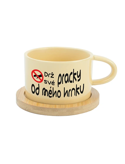 HOLD YOBS BY MY BREAD - žltý pohár na makrónky 200 ml