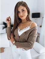 Dámsky sveter RIGLA MY1637 hnedý - FashionStreet