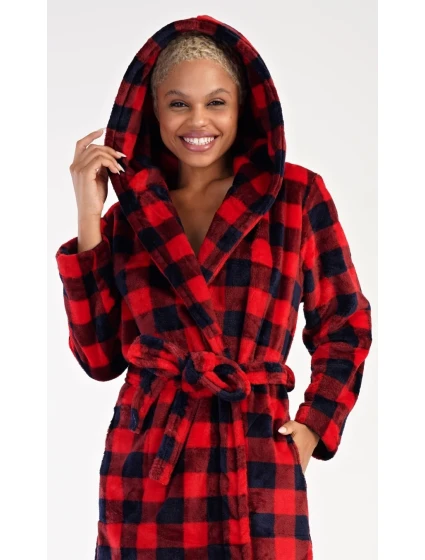 Dámský župan krátký s kapucí model 19049854 - Vienetta Dámský župan krátký s kapucí model 19049854 - Vienetta