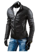 Pánská kožená bunda černá model 21962332 - FashionStreet Pánská kožená bunda černá model 21962332 - FashionStreet