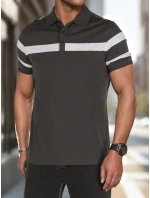 Pánská polokošile s pruhy tmavě šedá Dstreet model 21987864 - FashionStreet