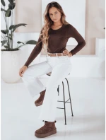 Dámský žebrovaný svetr hnědý Dstreet model 21990951 - FashionStreet