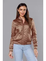 Dámska bunda typu "bomber" v karamelovej farbe (B8123-14) Dámska bunda typu "bomber" v karamelovej farbe (B8123-14)