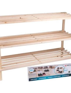 PÓŁKI REGAŁ NA BUTY 3 POZIOMY DREWNIANY ALPINA