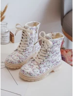 Ocieplane Botki Dziecięce Na Suwak Beżowe Dolida - Kucyki