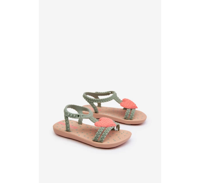 Dětské sandálky se srdcem model 21658598 My First Baby zelené - Ipanema