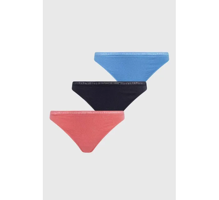 Dámske tangá 3Pack UW0UW04890 0V6 Pink/Blue/Black - Tommy Hilfiger Dámske tangá 3Pack UW0UW04890 0V6 Pink/Blue/Black - Tommy Hilfiger