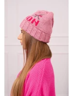Dámská čepice London model 18752267 tmavě růžová - K-Fashion Dámská čepice London model 18752267 tmavě růžová - K-Fashion