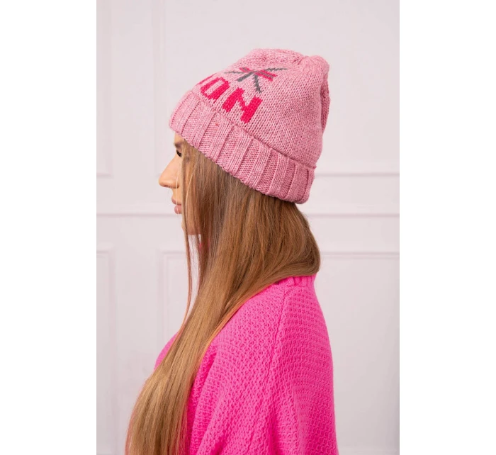 Dámská čepice London model 18752267 tmavě růžová - K-Fashion Dámská čepice London model 18752267 tmavě růžová - K-Fashion