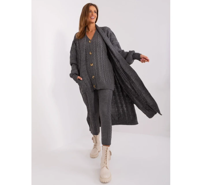 Kardigán BA SW 8032 1.06P tmavo sivý