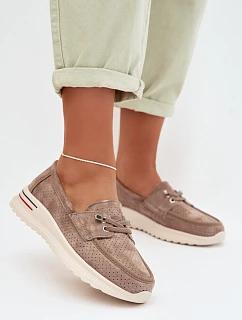 Semišové poltopánky 26PB18 beige - Jezzi
