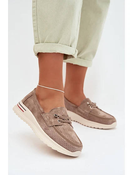 Semišové poltopánky 26PB18 beige - Jezzi