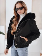 Dámská zimní bunda krátká s kožešinou černá Dstreet model 21991168 - FashionStreet