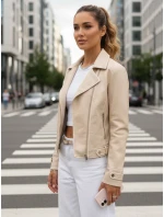 Dámska kožená bunda DARKGLORY beige FashionStreet TY5567
