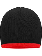 MB Pletená čepice s kontrastním lemem 03. black/red model 22496227 - Daiber