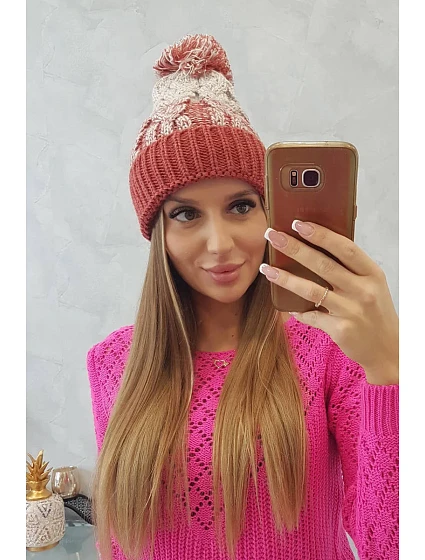 Dámská čepice s bambulí Abigail model 18751659 - K-Fashion