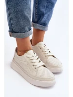 Dámské kožené sportovní tenisky Bílé model 21647542 - SERGIO LEONE