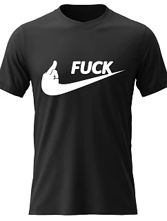 Dámské bavlněné tričko s potiskem - FUCK - černé