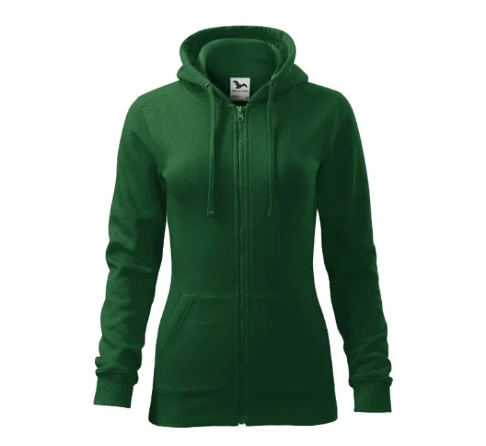 Trendy mikina na zips dámska fľaša zelená