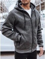 Pánská rozepínací zateplená mikina tmavě šedá Dstreet model 21970283 - FashionStreet Pánská rozepínací zateplená mikina tmavě šedá Dstreet model 21970283 - FashionStreet