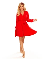 Bind - Červené dámske šaty s dekoltom 339-1 Bind - Červené dámske šaty s dekoltom 339-1