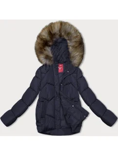 Tmavomodrá prechodná bunda s kapucňou (LHD-23002)