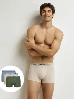 Pánske boxerky z organickej bavlny 3ks DIM COTTON STRETCH BIO BOXER 3x - DIM - zelené