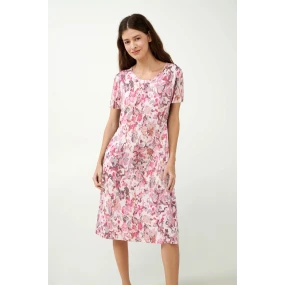 Kvetinová nočná košeľa 21047 ružová - Vamp