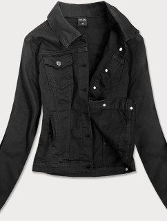 Jednoduchá černá dámská džínová bunda s kapsami model 15032356 - M.B.J.