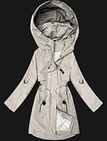 Dámska svetlo béžová bunda Goodlookin s ohrnutými rukávmi (B8556-26)