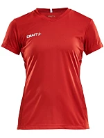 Craft Teamwear Squad Go Jersey Solid W Dámske športové tričko s výstrihom do V 82.5566 jasne červená Craft Teamwear Squad Go Jersey Solid W Dámske športové tričko s výstrihom do V 82.5566 jasne červená