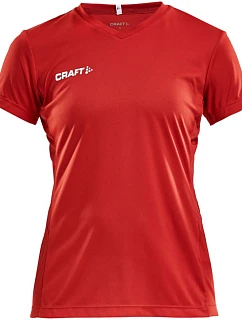 Craft Teamwear Squad Go Jersey Solid W Dámske športové tričko s výstrihom do V 82.5566 jasne červená