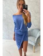 Asymetrické šaty, 3/4 rukávy, džínsovina Asymetrické šaty, 3/4 rukávy, džínsovina