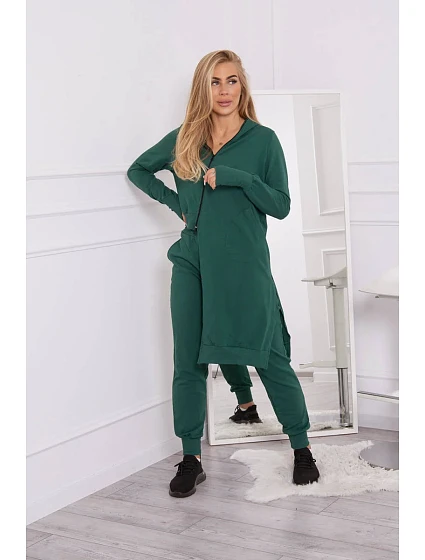souprava s delší tmavě zelená model 18749190 - K-Fashion souprava s delší tmavě zelená model 18749190 - K-Fashion