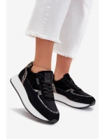 Zamszowe Sneakersy Damskie Big Star OO274A312 HI-POLY SYSTEM Czarne Panterka Zamszowe Sneakersy Damskie Big Star OO274A312 HI-POLY SYSTEM Czarne Panterka