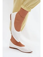 Síťované Materiálové Baleríny Dámské Bílé Sarina Síťované Materiálové Baleríny Dámské Bílé Sarina