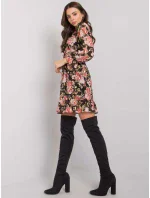 Šaty DHJ SK černá a růžová model 16300298 - FPrice Šaty DHJ SK černá a růžová model 16300298 - FPrice