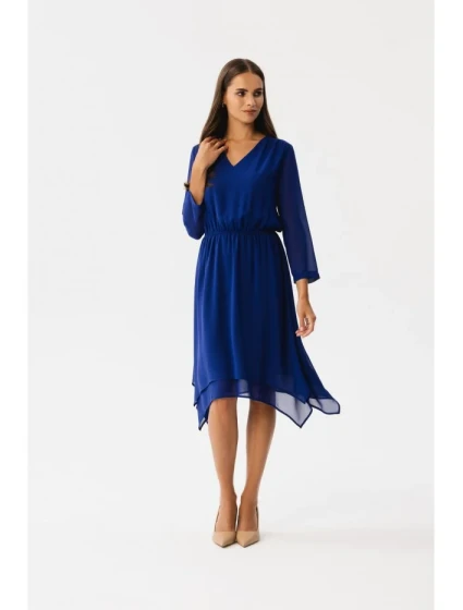 S354 Vrstvené šifónové šaty - kráľovská modrá S354 Vrstvené šifónové šaty - kráľovská modrá
