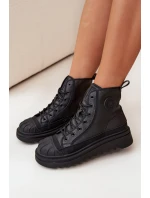 Dámske vysoké zateplené tenisky Big Star - čierne Dámske vysoké zateplené tenisky Big Star - čierne