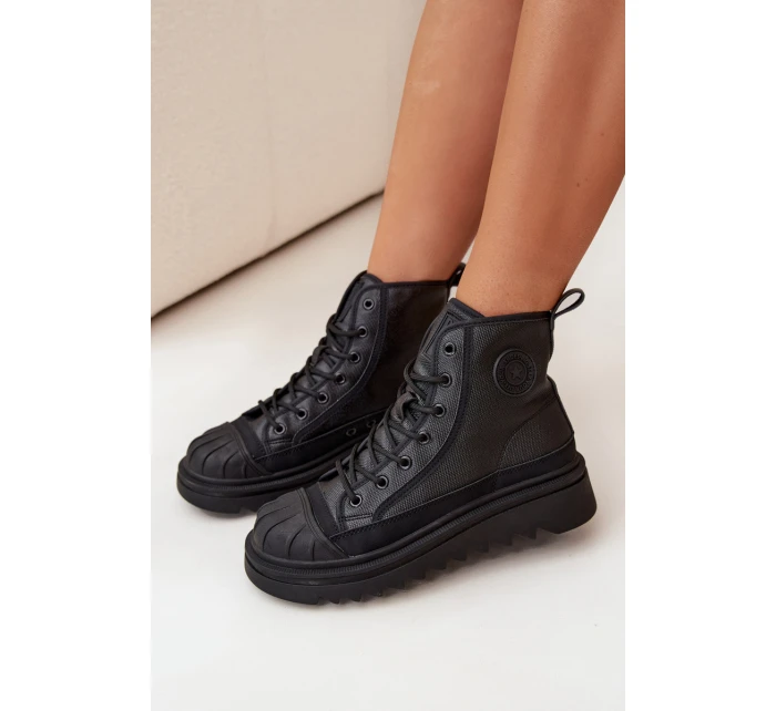 Dámske vysoké zateplené tenisky Big Star - čierne Dámske vysoké zateplené tenisky Big Star - čierne