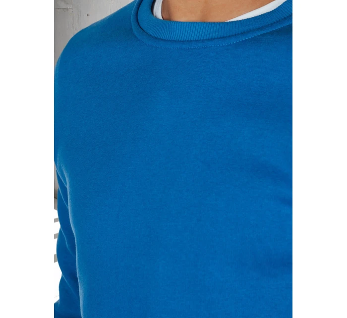 Pánska základná modrá mikina FashionStreet BX5883